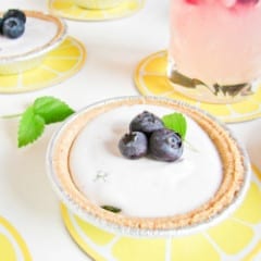 Frozen Blueberry Basil Lemonade Mini Pies @Katrinaskitchen