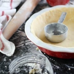 Homemade Pie Crust recipe- flavorful and flaky and only 4 ingredients!