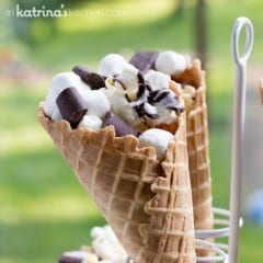 Smores Popcorn Campfire Cones